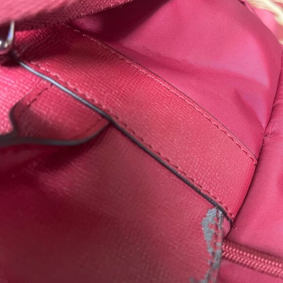 LIPAULT Red Wine NYLON Laptop large Backpack Bag faux leather flop top closure - Picture 13 of 16